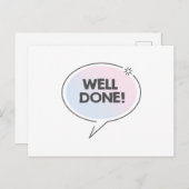 よく行われた文字の青いピンクのかわいいの話しバブル ポストカード (正面/裏面)