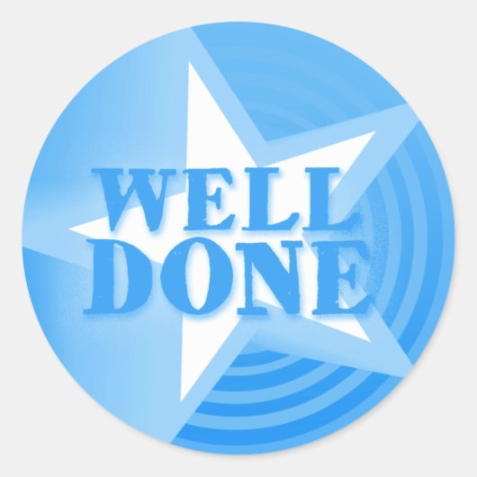 よく行われた星の称賛のステッカー青 ラウンドシール (正面)