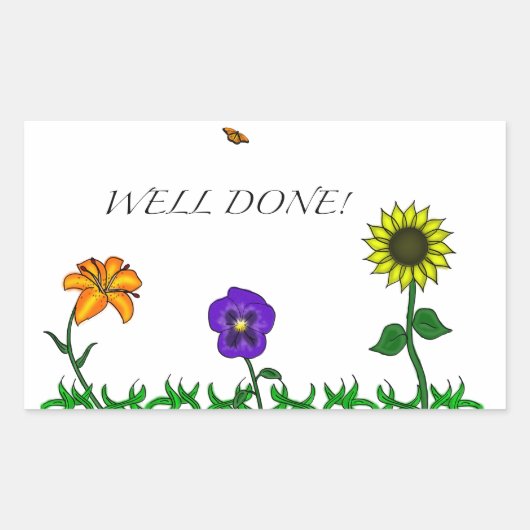 よく行われた花シール 長方形シール (正面)