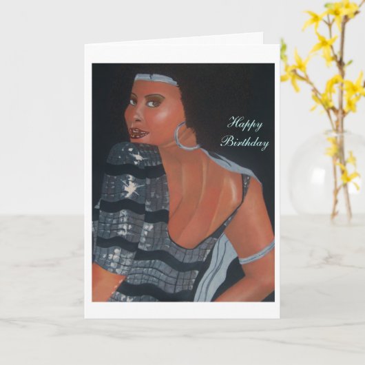 よく見るアフリカ系アメリカ人のバースデー・カード カード (黄色い花)