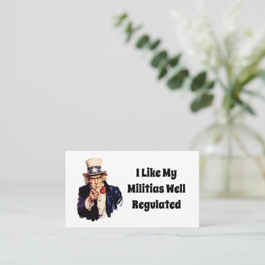 よく規制された民兵 名刺 (スタンド正面)