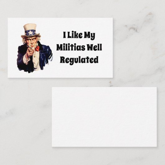 よく規制された民兵 名刺 (正面/裏面)