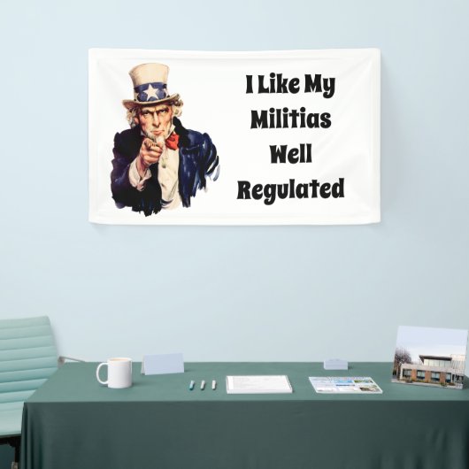 よく規制された民兵 横断幕 (トレードショー)