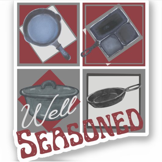 よく調味された鋳鉄 シール (正面)