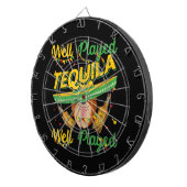 よく遊ばれたテキーラのCinco Deメーヨーのコーギー犬 ダーツボード (正面右)