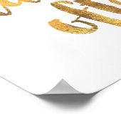 よく食べ笑うよく金ゴールド活字のポスター ポスター (角)