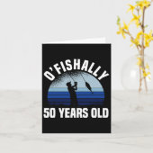 よく50歳の漁師50誕生日Fis カード (黄色い花)