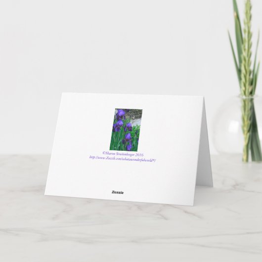 よく/紫色の虹彩を得る、"あなたは私たちの考えに入っている" カード (裏面)