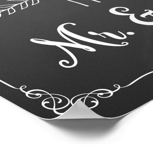 よくchalkboardのサイン結婚ポスターを願う ポスター (角)