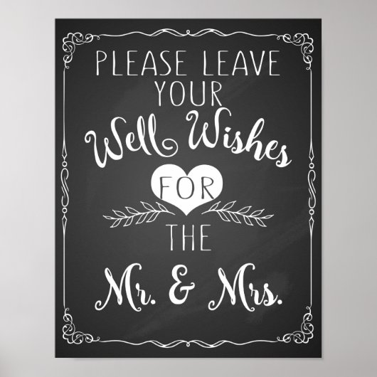 よくchalkboardのサイン結婚ポスターを願う ポスター (正面)