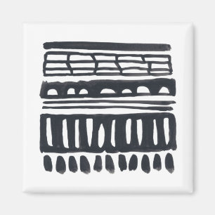 よこ糸Iの モダンで黒い水彩画 マグネット