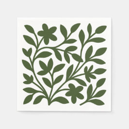 よじれる庭園 緑のツル 植物の葉 スタンダードカクテルナプキン
