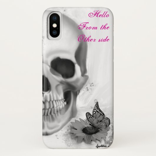 よそ側からスカルと花 Case-Mate iPhoneケース (裏面)
