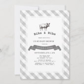 よだれかけとリ素朴ブグレージンガム共同ベビーシャワー 招待状 (正面)