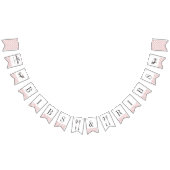 よだれかけ&リブBBQピンク素朴ギンガムベビーシャワー バンティングフラッグ (全)