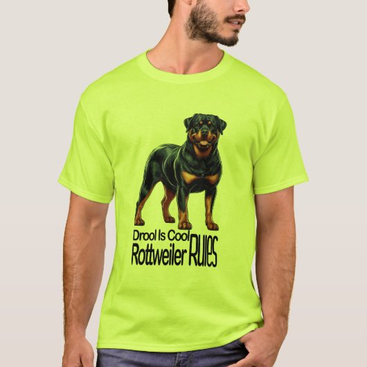 よだれはクール - ロットワイラー万歳 Tシャツ (正面)
