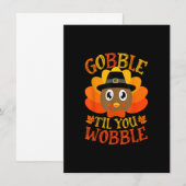 よちよち歩きの赤ちゃん turkey さん、Thanksgi で転んじゃった！ 招待状 (正面/裏面)