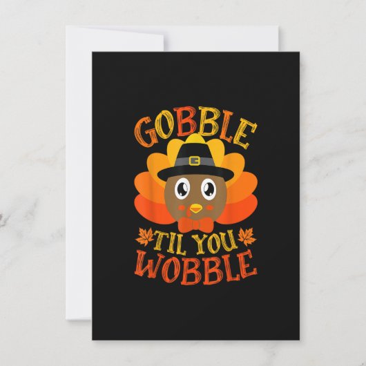 よちよち歩きの赤ちゃん turkey さん、Thanksgiving のお祝い、ハロウィン、クリスマ 招待状 (正面)