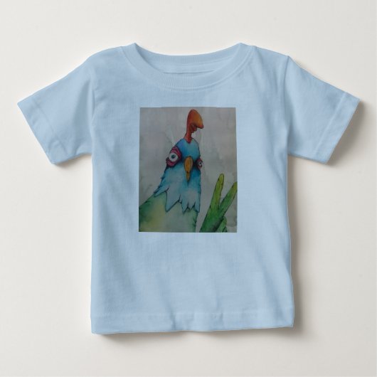 よちよち鳥の野球tシャツ ベビーTシャツ (正面)