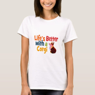 よの生命コーギーを持つコーギーと Tシャツ