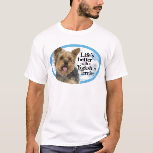 よの生命ヨークシャーテリアと Tシャツ