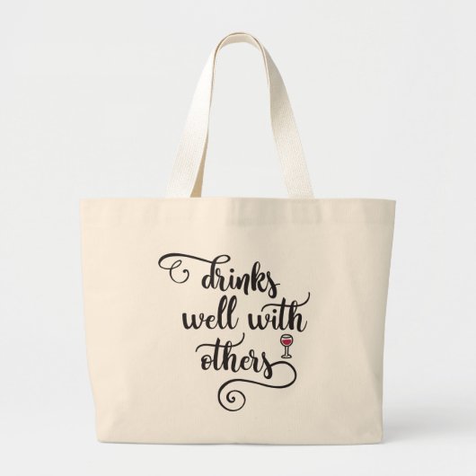 よの飲み物他と ラージトートバッグ (正面)