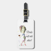 よの飲み物他のおもしろいなワインの芸術と ラゲッジタグ (正面縦)