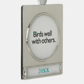 よの鳥他と シルバープレートバナーオーナメント (右)