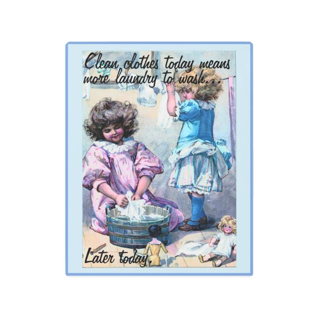 よりおもしろい多くの洗濯今日メタルウォールアート メタルプリント (正面)