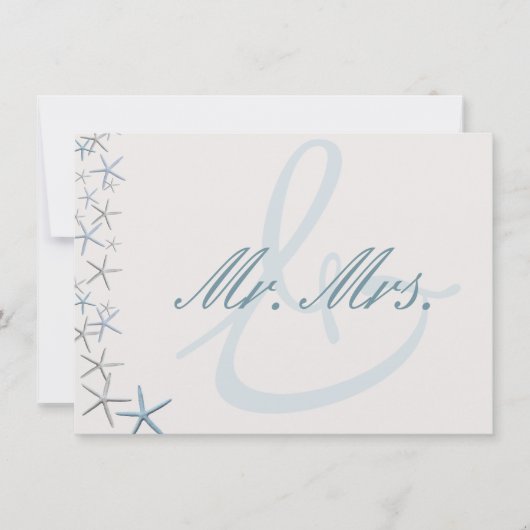 ～よりもヒトデの結婚新婚ギフトが人気 サンキューカード (正面)