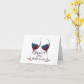 よりよいのより古いの友人およびワインのワインのギフト カード (黄色い花)