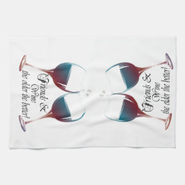 よりよいのより古いの友人およびワインのワインのギフト キッチンタオル