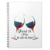 よりよいのより古いの友人およびワインのワインのギフト ノートブック (正面)