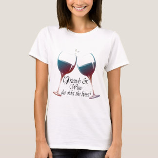 よりよいのより古いの友人およびワインのワインのギフト Tシャツ