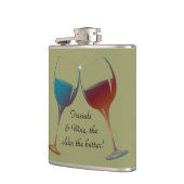 よりよいのより古い友人およびワインのおもしろいのフラスコ フラスク (左)