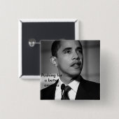 よりよいアメリカのために押すバラクオバマbw 缶バッジ (正面&裏面)