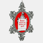 よりよいサンタクロースはクリスマスのオーナメントを見ます スノーフレークピューターオーナメント (左)