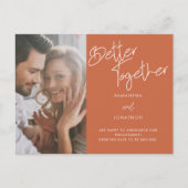 よりよい一緒に写真テラコッタ婚約 案内ポストカード (正面)