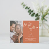 よりよい一緒に写真テラコッタ婚約 案内ポストカード (スタンド正面)