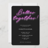 よりよい一緒ネオンピンク婚約招待状 招待状 (正面)