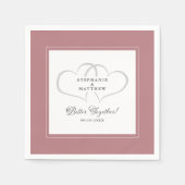 よりよい一緒結婚に婚約ほこりっぽいバラピンク スタンダードカクテルナプキン (正面)