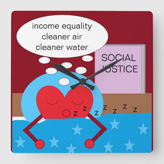 よりよい世界の夢： スクエア壁時計 (正面)