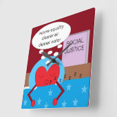 よりよい世界の夢: スクエア壁時計 (傾斜)