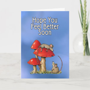 よりよい感じすぐに、お洒落な芸術、ネズミ、Toadstools カード