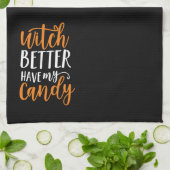 よりよい魔法使いは私のキャンデーハロウィンを食べます キッチンタオル (折り畳み)