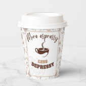 よりエスプレシーが少なくうつ |コーヒー豆パターン 紙コップ (正面)