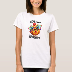 よりエスプレッソの少ないうつ笑わされるき鶏 Tシャツ
