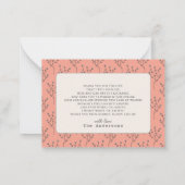 よりスイートなピンクのベイビーシャワーのお礼 ノートカード (裏面)