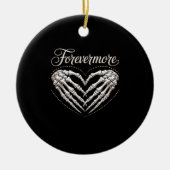 よりスケルトンの手ハートゴシックのハロウィーン セラミックオーナメント (正面)