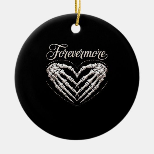 よりスケルトンの手ハートゴシックのハロウィーン セラミックオーナメント (正面)